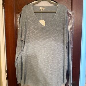 Umgee Light Blue V-Neck Sweater